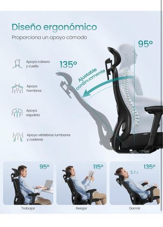 Silla de escritorio ergonómica negra