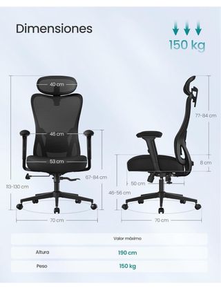 Silla de escritorio ergonómica negra