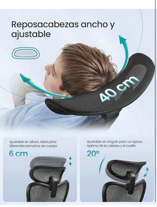 Silla de escritorio ergonómica negra