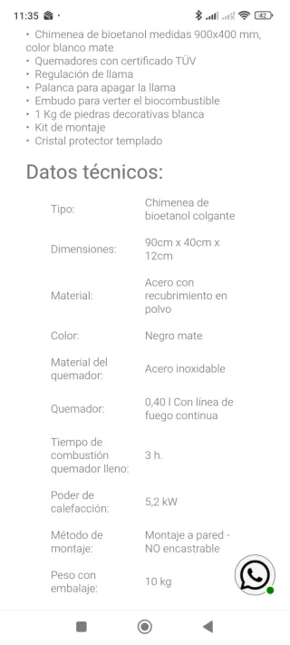 Chimenea Bioetanol Metálica Gris