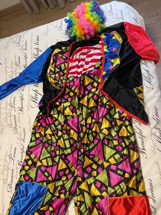 Disfraz Payaso Talla M Multicolor con peluca