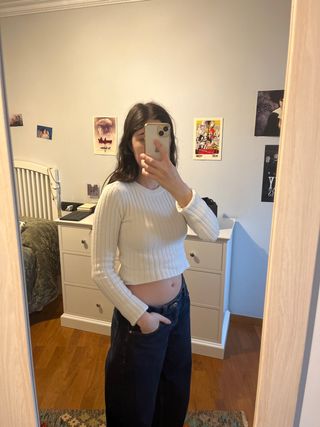 Jersey blanco manga larga