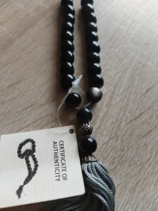 Mala de obsidiana y plata con certificado