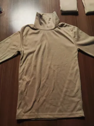 Conjunto térmico cuello alto beige niña  talla 8