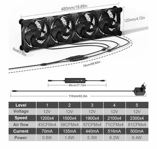 4 Ventiladores PC 120mm 12v/220v