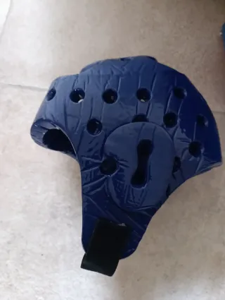 Protecciones Taekwondo Casco y Peto Azul