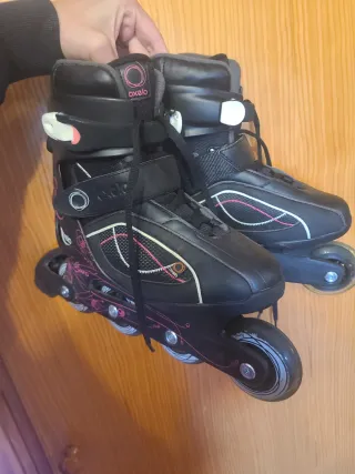 Patines Oxelo Negro y Rosa (talla 36,5)