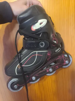 Patines Oxelo Negro y Rosa (talla 36,5)