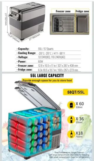 Nevera Coche VEVOR 55L