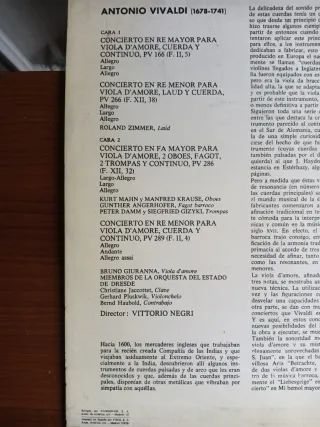 Vivaldi - Conciertos para Viola D'Amore Vol.2 LP