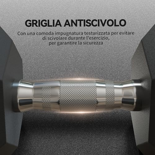 Manubrio 15 kg Esagonale con Impugnatura Antiscivo