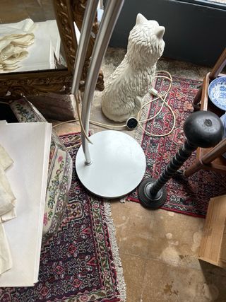 Lámpara Fase Arco Metálica Plata y Marrón