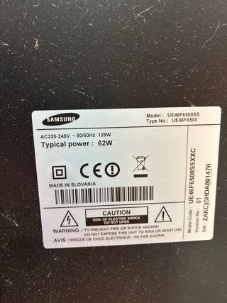 Smart TV Samsung Negra y Plateada 46”