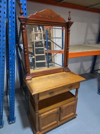 Mueble tocador madera con espejo