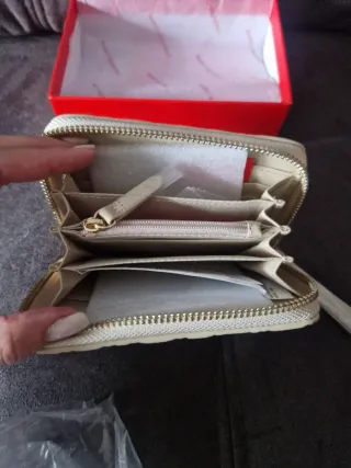 Monedero Mario Valentino Beige Nuevo