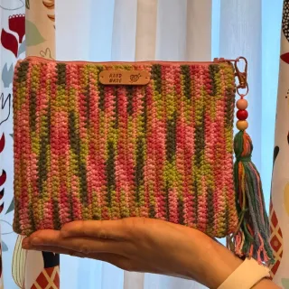 Neceser/Cartera tejido multicolor