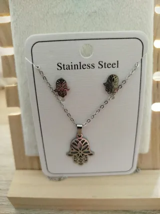 Conjunto Collar y Pendientes Acero Nuevo!!!!