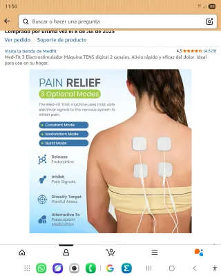 Med-Fit 3 TENS Digital 2 Canales +parches original