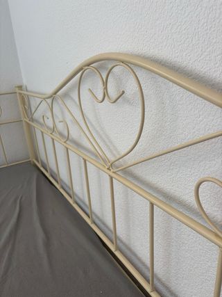 Cama individual blanca 1x2m metal + colchón