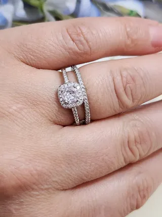 Anillos Compromiso Plata y Cristales Swarovski