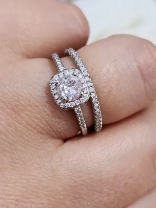 Anillos Compromiso Plata y Cristales Swarovski