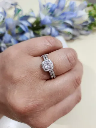 Anillos Compromiso Plata y Cristales Swarovski