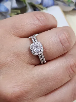 Anillos Compromiso Plata y Cristales Swarovski