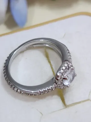 Anillos Compromiso Plata y Cristales Swarovski