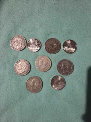 Lote 9 monedas plata
