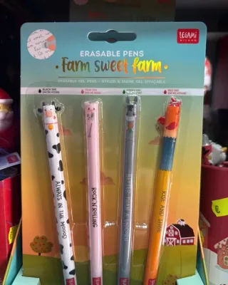 Set 4 Penne cancellabili Legami Farm sweet farm