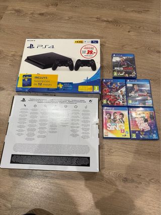 PS4 Slim 1TB Negra + 5 Juegos