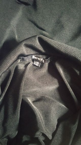 Vestido negro brillo manga larga talla S