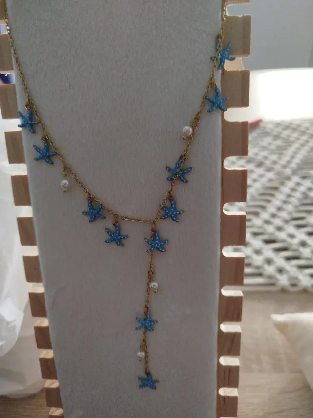 Gargantilla de acero con estrellas de mar nuevo!!!