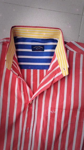 Camisa Paul Shark Yachting Rayas Roja Blanca