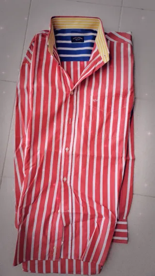 Camisa Paul Shark Yachting Rayas Roja Blanca