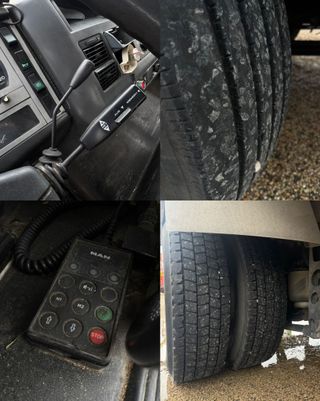 Man 18.264 Basculante con grúa HIAB