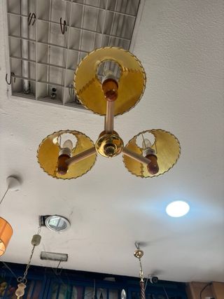 Lámpara de techo madera y metal
