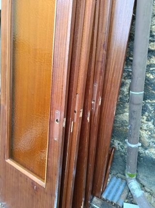 Lote 7 puertas madera y cristal