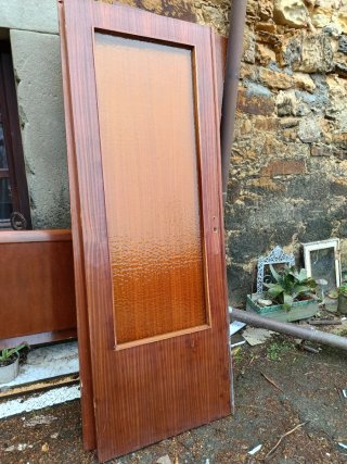 Lote 7 puertas madera y cristal