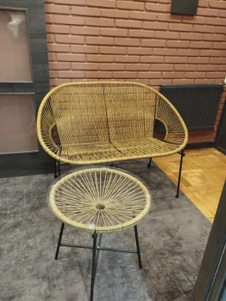 Conjunto sillón y mesa terraza   maisons du monde