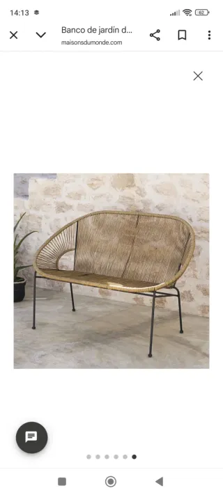 Conjunto sillón y mesa terraza   maisons du monde