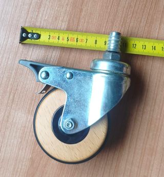 4 Ruedas Giratorias Madera Haya 70mm con Freno