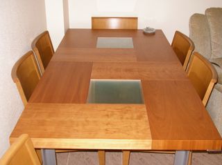 Mesa extensible 1.80-2.20 y sillas cerezo