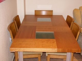 Mesa extensible 1.80-2.20 y sillas cerezo