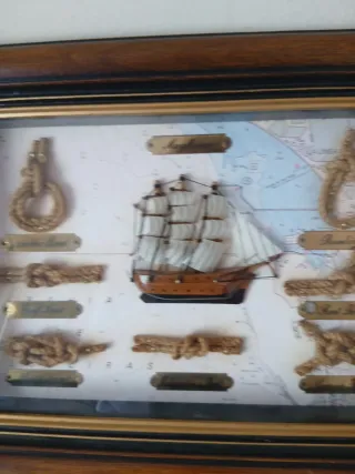 Cuadro Nudos Marineros Barco Mapa