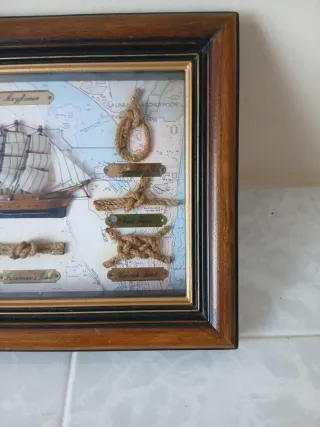 Cuadro Nudos Marineros Barco Mapa