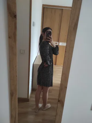 Vestido lunares manga larga