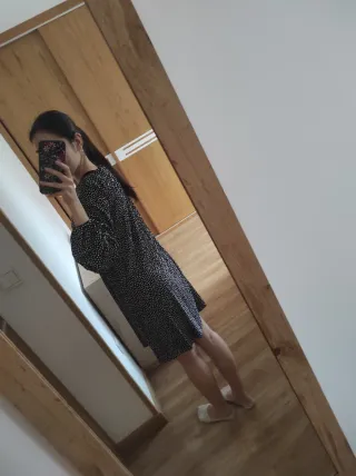 Vestido lunares manga larga