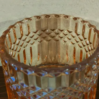 Vaso decorativo vetro ambrato con cristallo