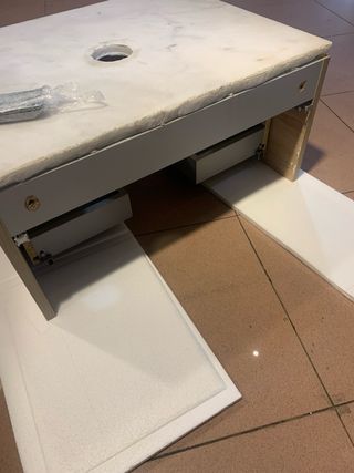 Mueble de baño colgante mármol y madera